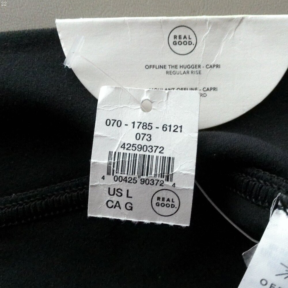 AERIE NWT The Hugger Black Capri Pants L - Picture 5 of 10